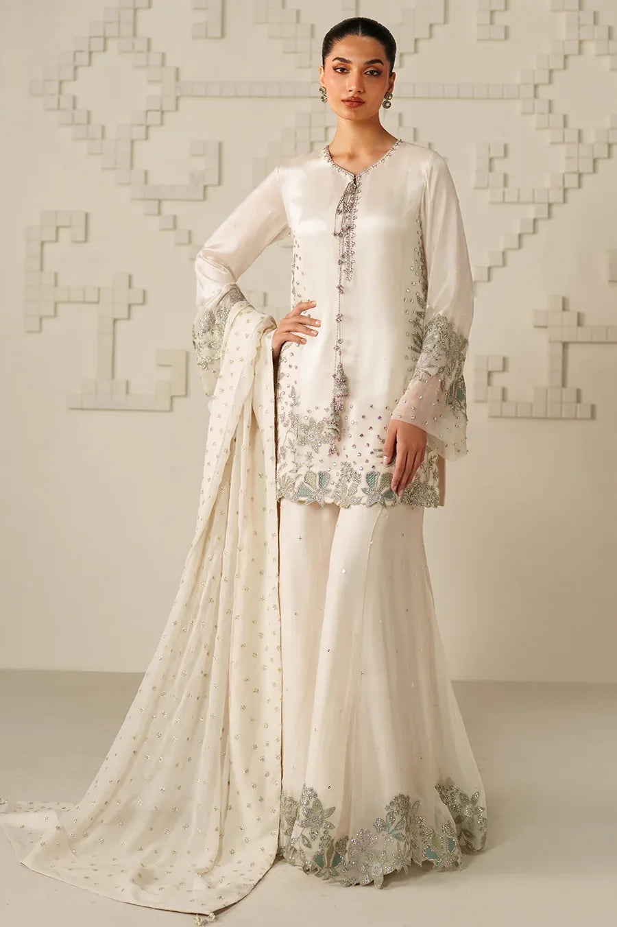 3-Piece Silk Iznik Luxury Dress-Hit code-309