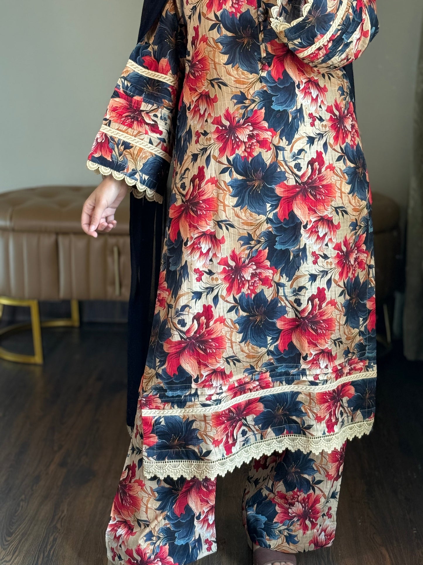 3-Piece Dobby Lawn Stitched Dress - 251