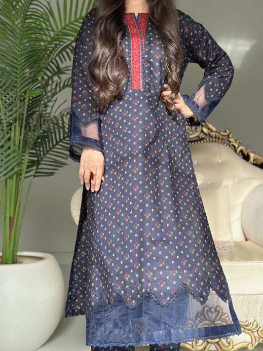 3 Piece - Printed Lawn Stitched Suit-283-B