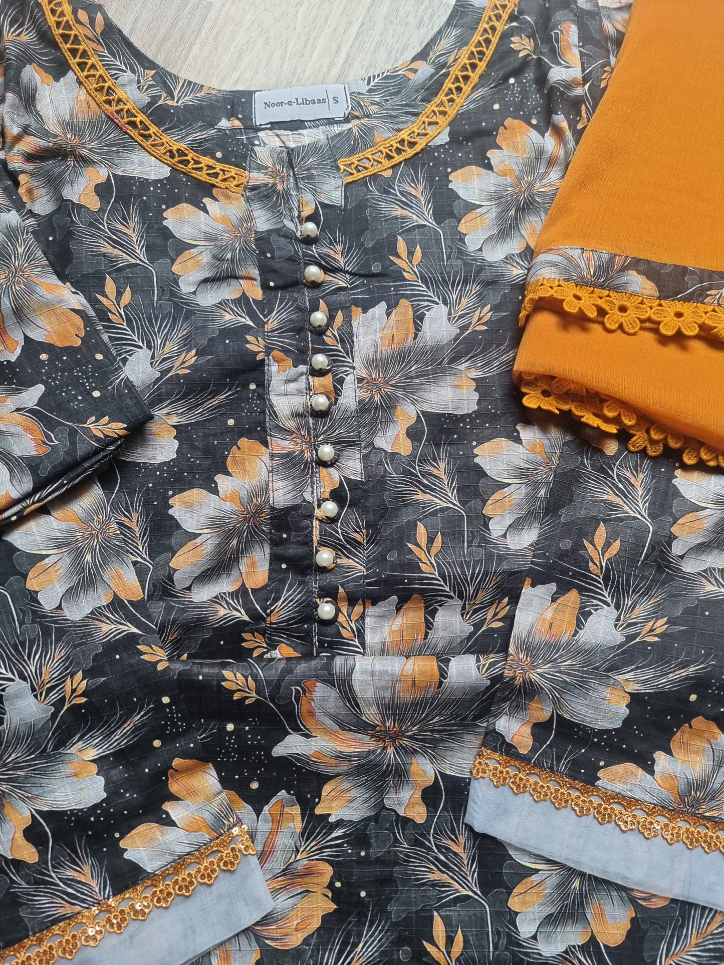 3-Piece Dobby Lawn Stitched Dress - 253