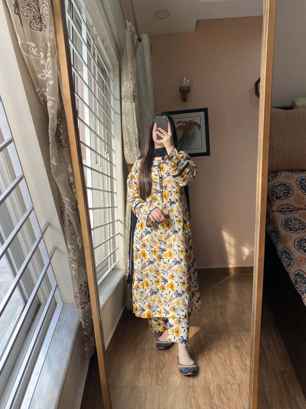 3 Piece - Lawn Printed Stitched Dress - 077