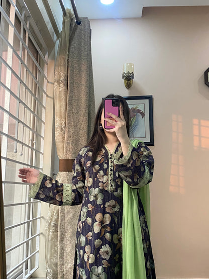 3 Piece -Pure Lawn Bana Dora Dress -054