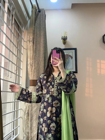 3 Piece -Doriya Linan Stitched Dress -054