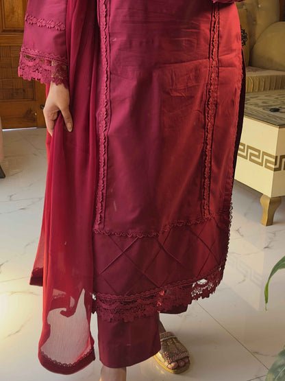3-Piece Premium Lawn Stitched Suit-289