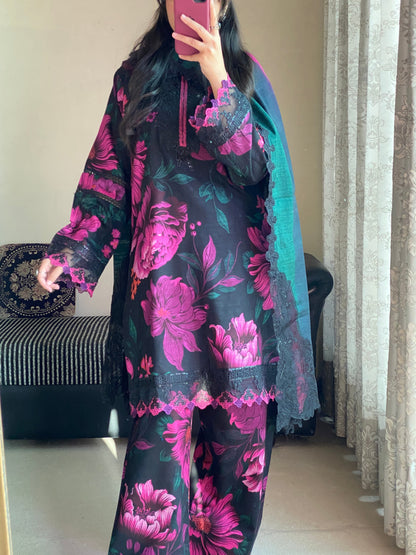 3-Piece Premium Lawn Stitched Dress-228