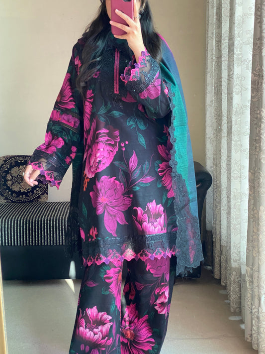 3-Piece Premium Lawn Stitched Dress-228