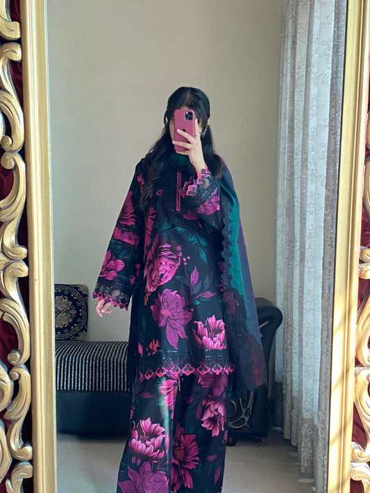 3-Piece Premium Lawn Stitched Dress-228