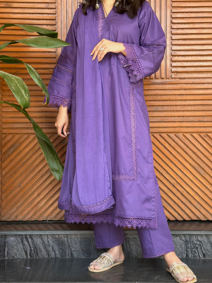 3-Piece Pure Lawn Stitched Suit-292