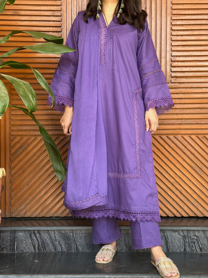 3-Piece Pure Lawn Stitched Suit-292
