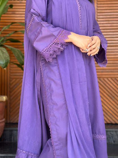 3-Piece Pure Lawn Stitched Suit-292