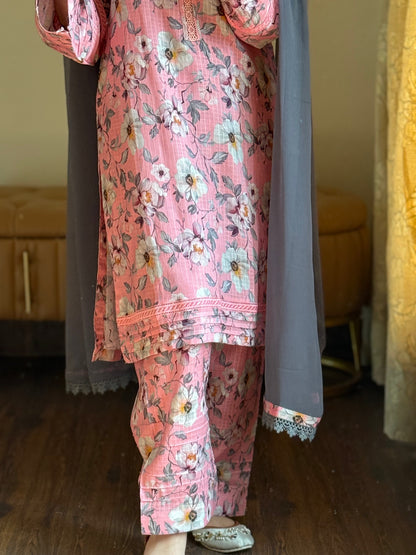 3-Piece Dobby Lawn Stitched Dress - 249