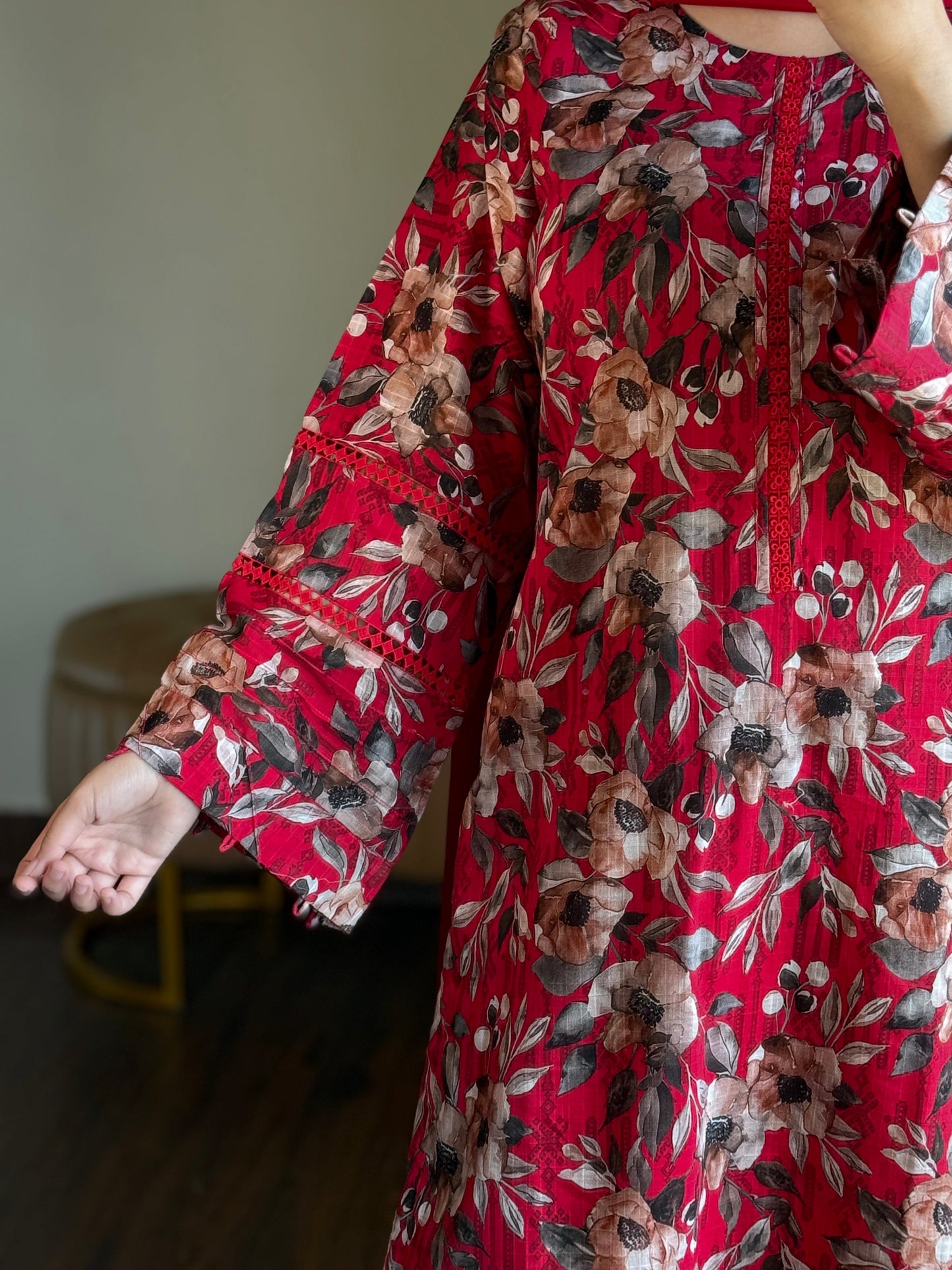 3-Piece Dobby Lawn Stitched Dress - 250