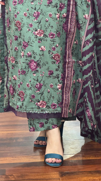 3 Piece - Printed Lawn Stitched Suit-299