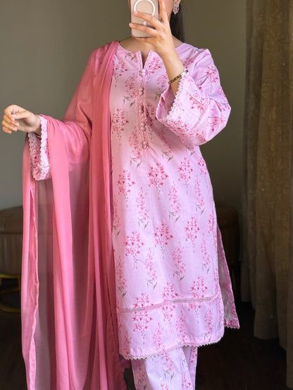 3-Piece Premium Lawn Stitched Dress -243