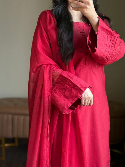 3-Piece Premium Lawn Stitched Suit-259