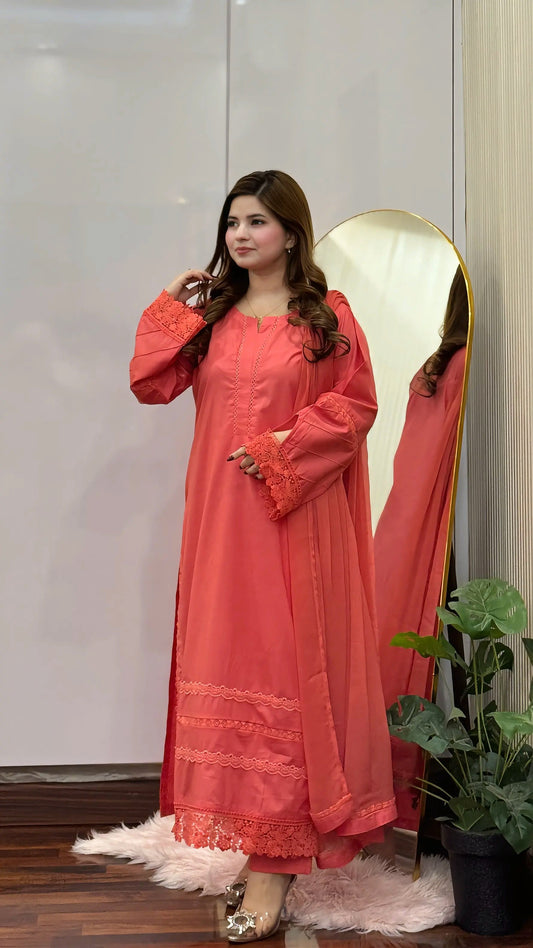 3-Piece Premium Lawn Stitched Suit-286