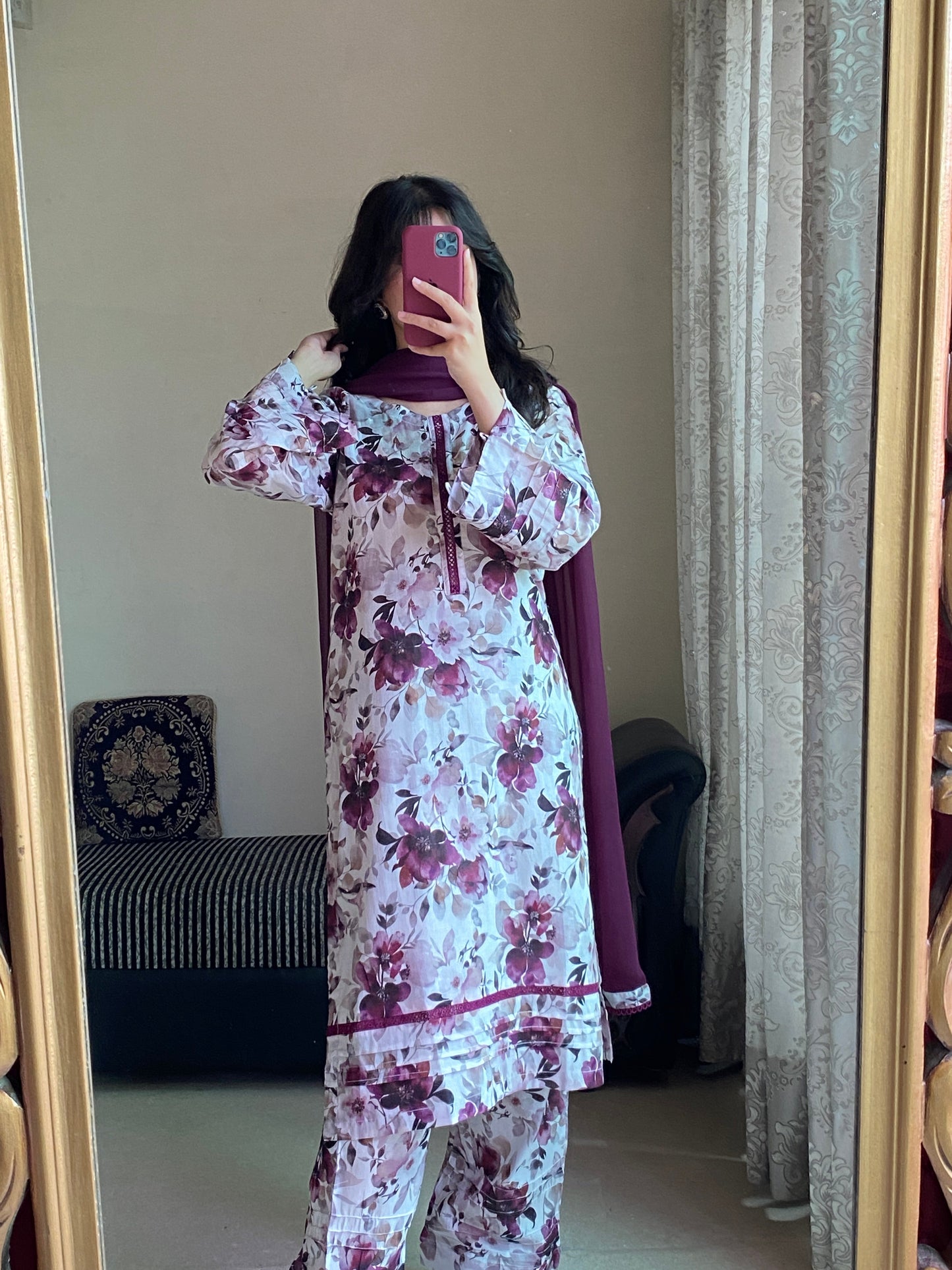 3 Piece - Lawn Printed Stitched Dress - 235