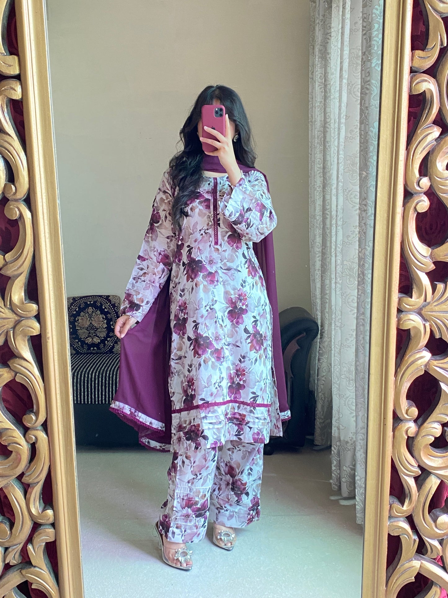 3 Piece - Lawn Printed Stitched Dress - 235