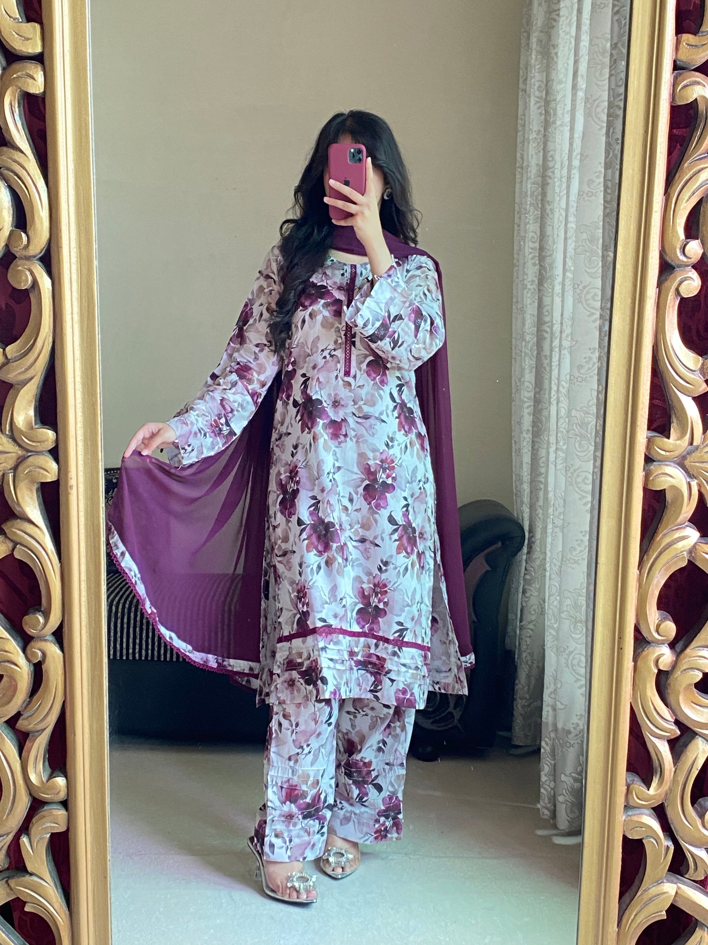 3 Piece - Lawn Printed Stitched Dress - 235