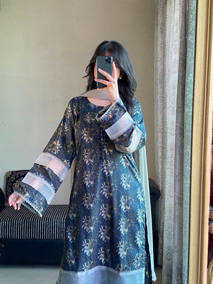 3 Piece - Lawn Printed Stitched Dress - 234