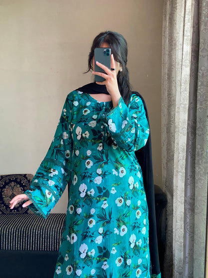 3 Piece - Lawn Printed Stitched Dress -232