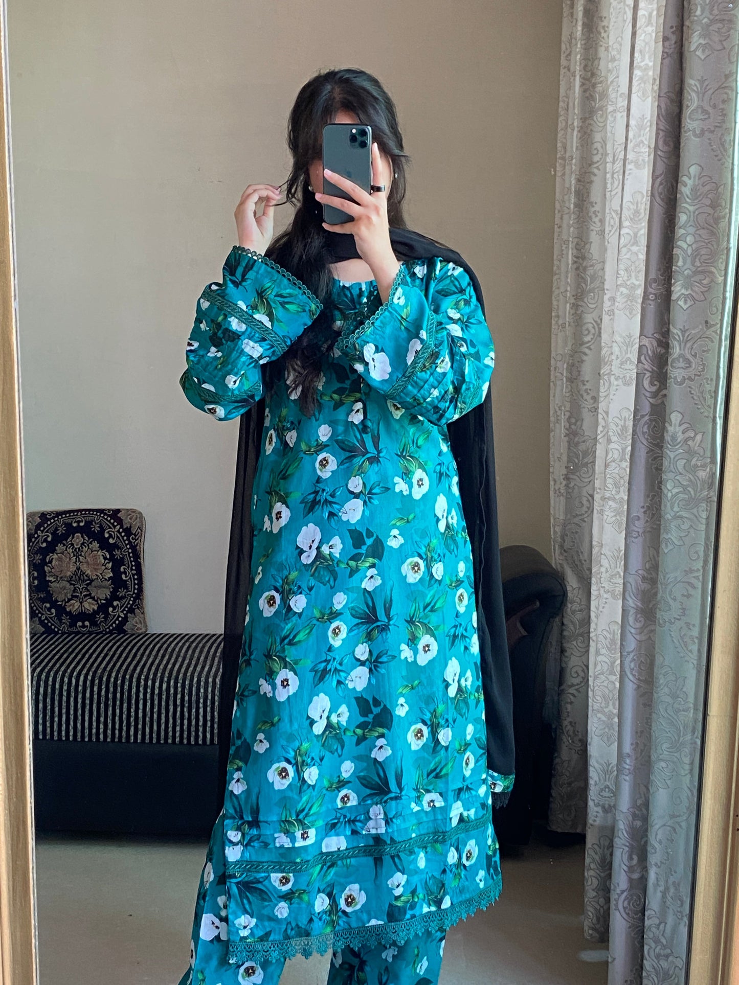 3 Piece - Lawn Printed Stitched Dress -232