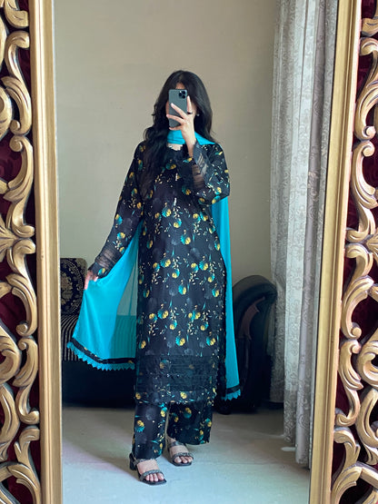 3 Piece - Lawn Printed Stitched Dress - 236