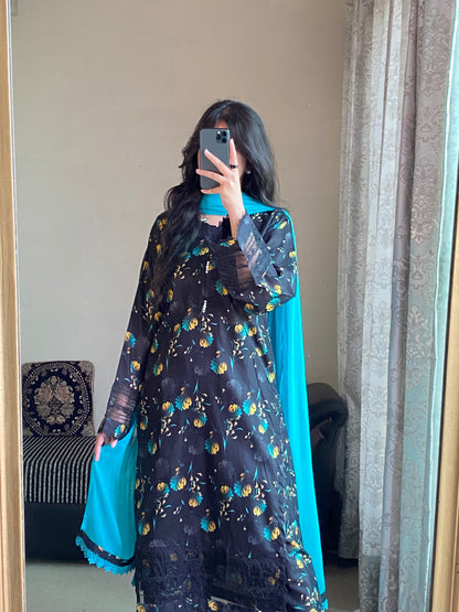 3 Piece - Lawn Printed Stitched Dress - 236