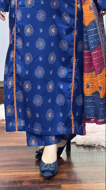 3 Piece - Printed Lawn Stitched Suit-296
