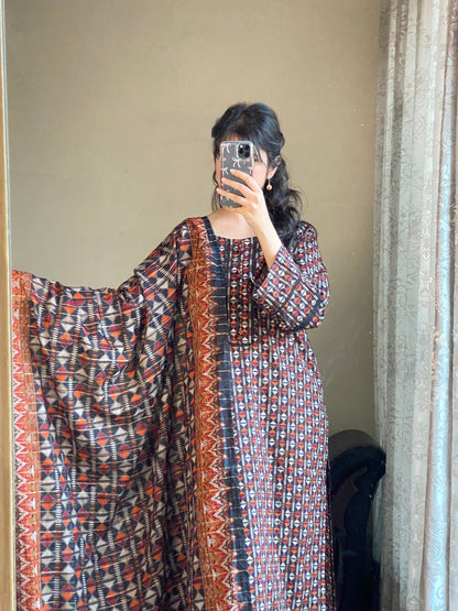 3 Piece -Pure Lawn Stitched Dress - 127