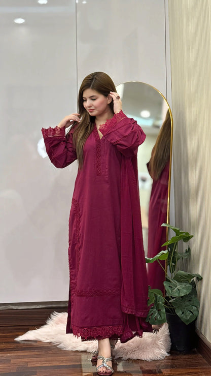 3-Piece Premium Lawn Stitched Suit-276