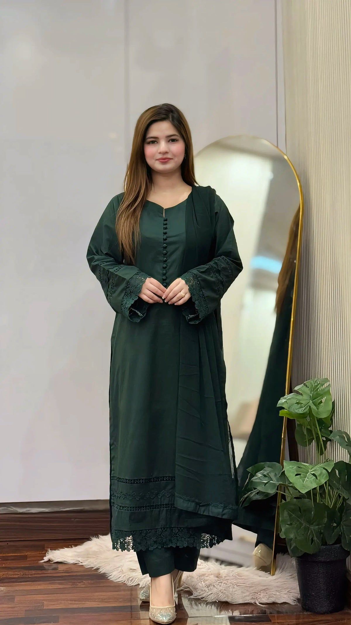 3-Piece Cotton Stitched Suit-297