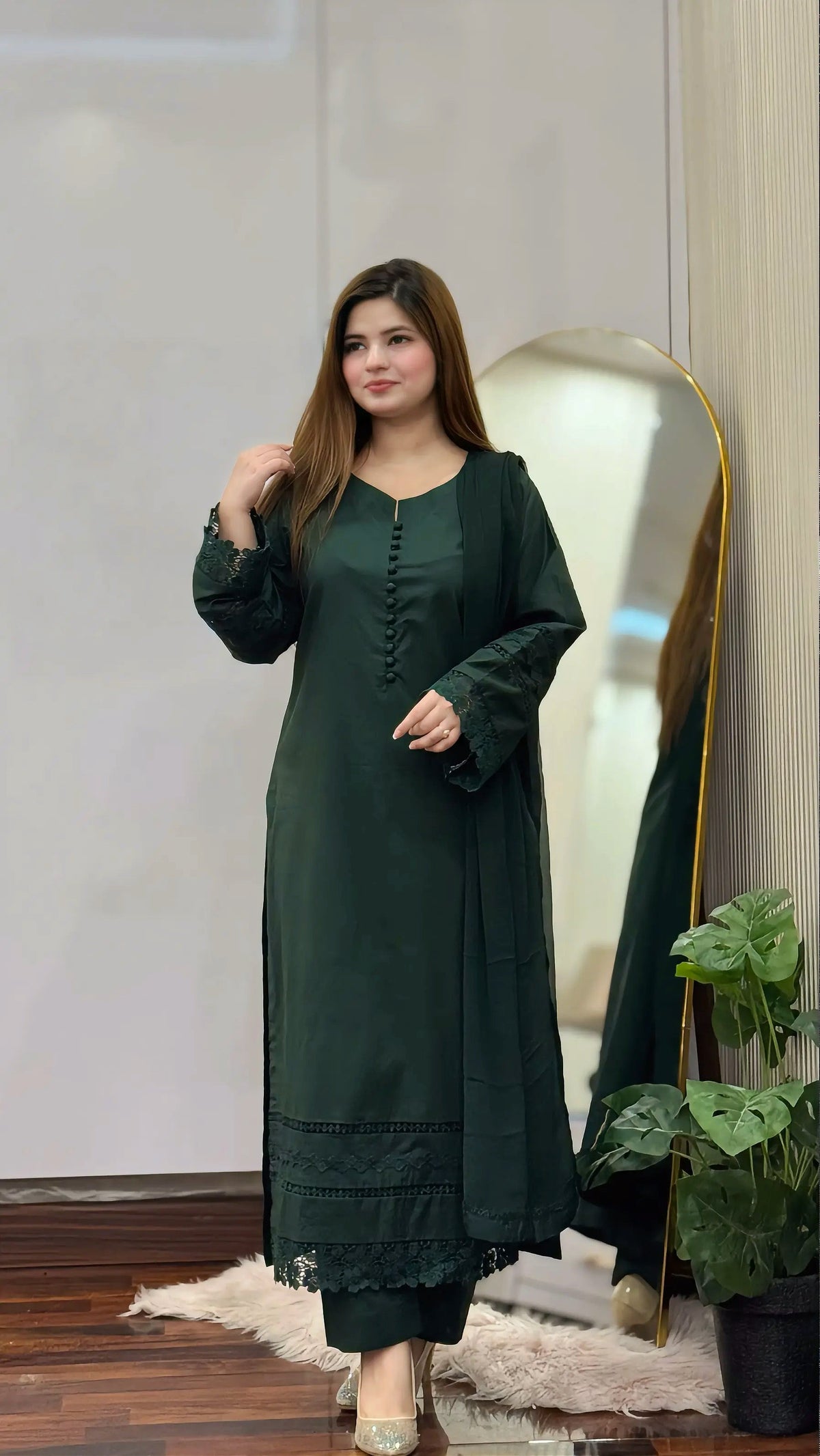 3-Piece Cotton Stitched Suit-297