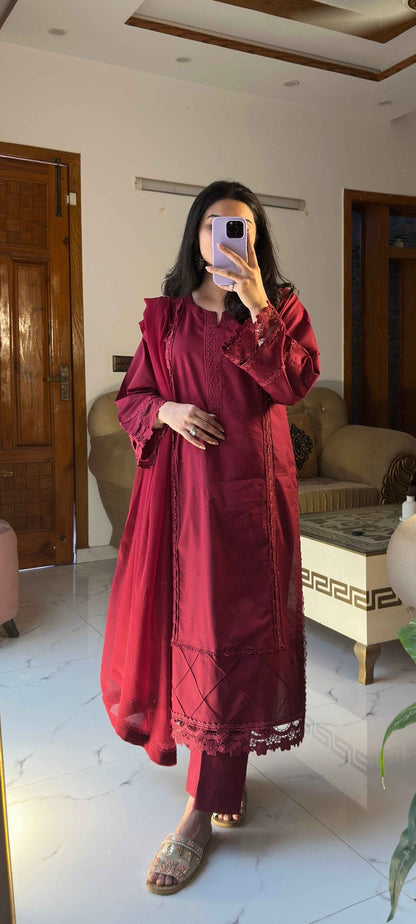 3-Piece Premium Lawn Stitched Suit-289