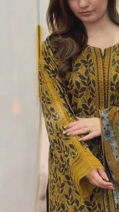 3 Piece - Printed Lawn Stitched Suit-274
