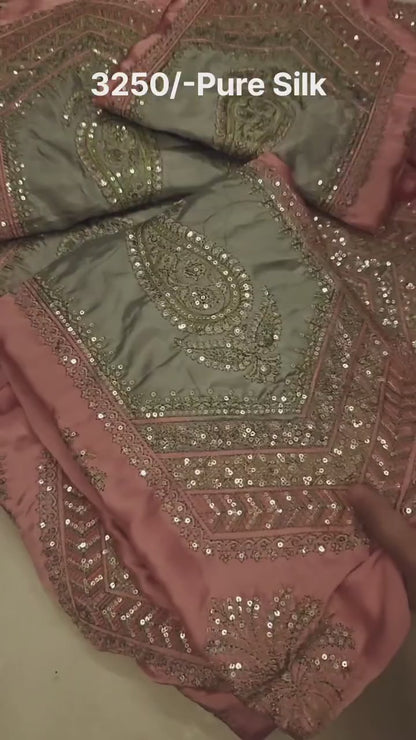 2 Piece Ethnic Dress with Applic, Hit code-304