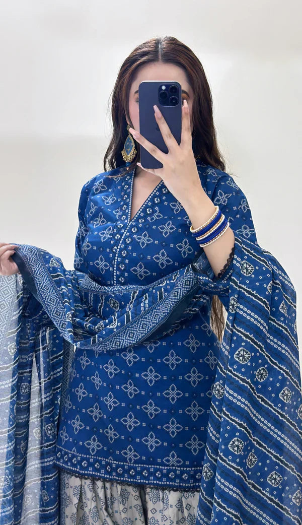 3 Piece Khaddar Stitched Dress - 016